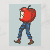 Wandelappel man grappig en speels Briefkaart (Voorkant)