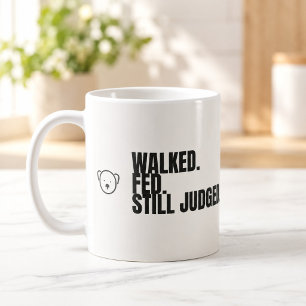 Wandelde. Gevoerd. Nog steeds beoordeeld. Grappige Koffiemok