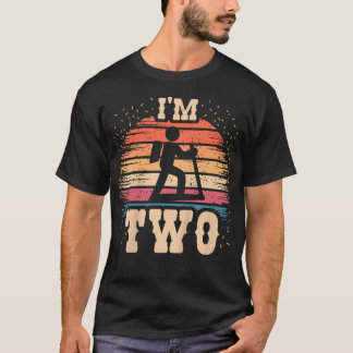 Wandelen 2 Jaar Oude Verjaardag Jongen Meisje 2e W T-shirt