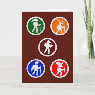 Wandelen Animal Trail Markers Bedankkaart