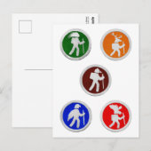 Wandelen Animal Trail Markers Briefkaart (Voorkant / Achterkant)