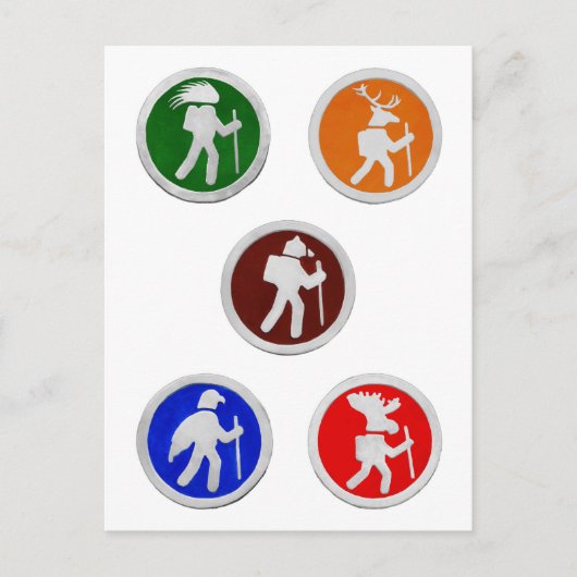 Wandelen Animal Trail Markers Briefkaart (Voorkant)