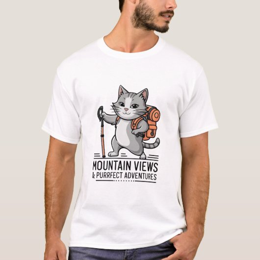 Wandelen avontuur kat t-shirt (Voorkant)