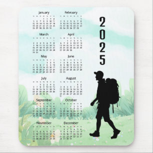 Wandelen Backpacking Design 2025 Kalender Muismat