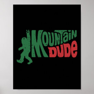Wandelen Bigfoot Berg Kerel Sasquatch Rots Mannen Poster
