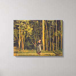 Wandelen bij de Forest Edge (door Ferdinand Hodler Canvas Afdruk
