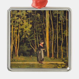 Wandelen bij de Forest Edge (door Ferdinand Hodler Metalen Ornament