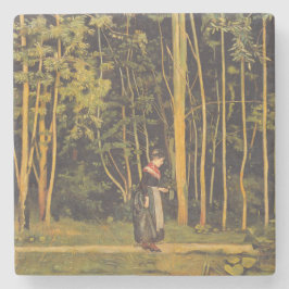 Wandelen bij de Forest Edge (door Ferdinand Hodler Stenen Onderzetter