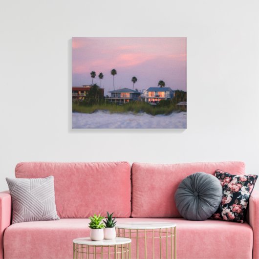 Wandelen bij zonsondergang canvas afdruk (Insitu (Woonkamer))