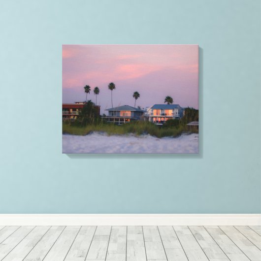 Wandelen bij zonsondergang canvas afdruk (Insitu (Houten vloer))