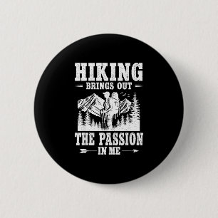 Wandelen brengt de passie bergpad wandelaar ronde button 5,7 cm