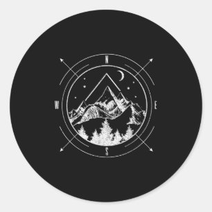 Wandelen Camping Bergen Comp Hiker Camper Outdoor Ronde Sticker
