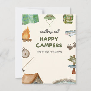 Wandelen Camping Modern kleurrijk Baby shower of K Feestdagenkaart