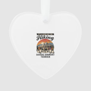 Wandelen Dandie Dinmont Terrier Hond Berg Retro S Ornament