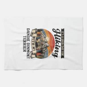 Wandelen Dandie Dinmont Terrier Hond Berg Retro S Theedoek