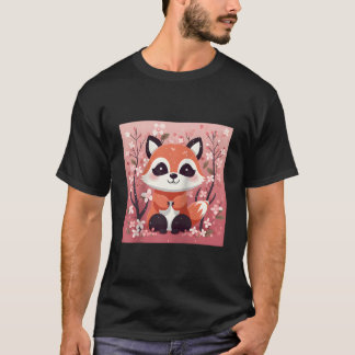 Wandelen door de kersenbloesemtuin in onze rode pa t-shirt