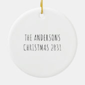 Wandelen door de sneeuwwasberen tijdens de kerst keramisch ornament (Achterkant)