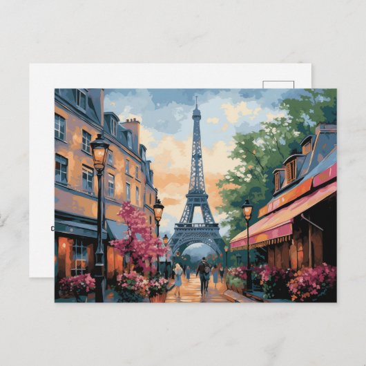 Wandelen door de stad in Parijs Frankrijk Briefkaart (Voorkant / Achterkant)