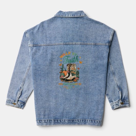 Wandelen door geloof... denim jacket (Achterkant)