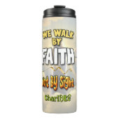 Wandelen door geloof, niet zien thermosbeker (Voorkant)