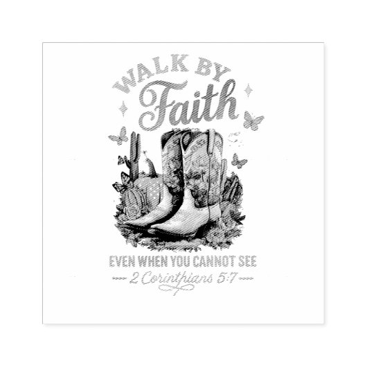 Wandelen door geloof... rubberstempel (Afrduk)