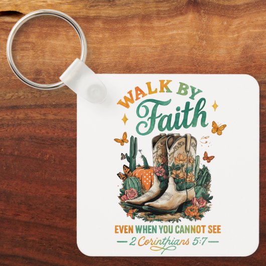 Wandelen door geloof... sleutelhanger (Voorkant)