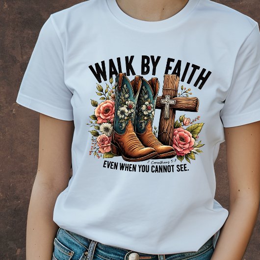 Wandelen door het geloof Christelijk T-shirt
