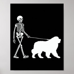 Wandelen Een Newfoundlander Hond Halloween Outfit Poster