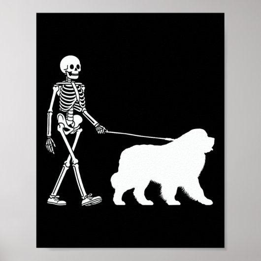 Wandelen Een Newfoundlander Hond Halloween Outfit Poster (Voorkant)