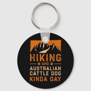 Wandelen En Australian Cattle Dog Soort Dag Blauw Sleutelhanger