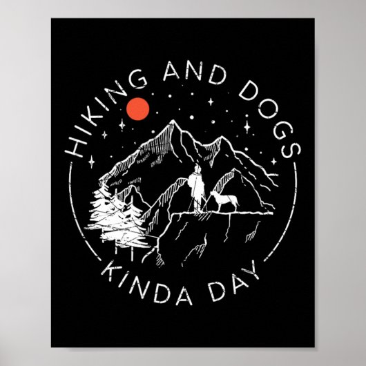 Wandelen En Honden Leuk Dag Poster (Voorkant)