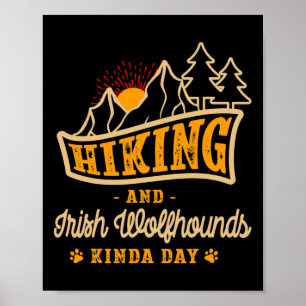 Wandelen en Ierse Wolfshonden Leuk Genre Jachthond Poster