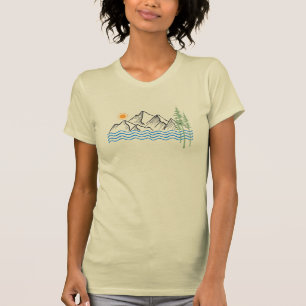 Wandelen en kamperen in Grafische Bergen T-shirt