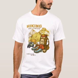 Wandelen en kamperen t-shirt