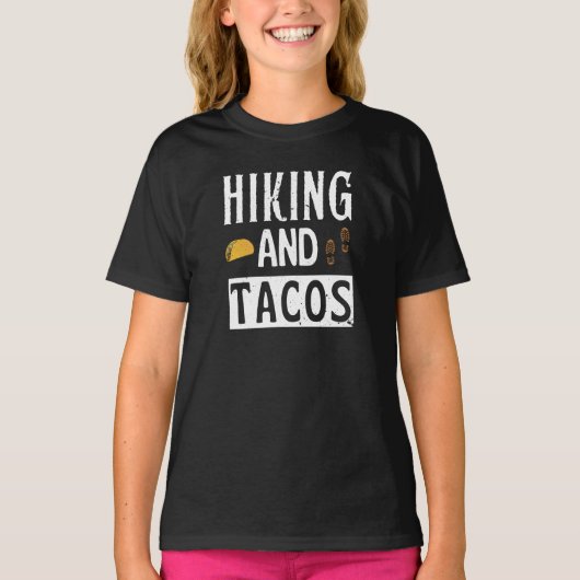 Wandelen en taco's Grappige taco's T-shirt (Voorkant)