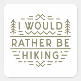 Wandelen grappige citaten outdoor vintage esthetie vierkante sticker