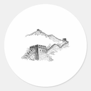 Wandelen Grote Muur China Ontdek Grootste W ter We Ronde Sticker