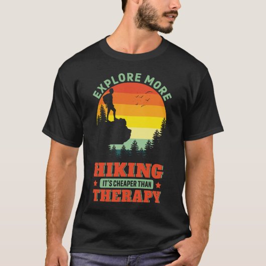 Wandelen Het is goedkoper dan therapie Wandelaar F T-shirt (Voorkant)