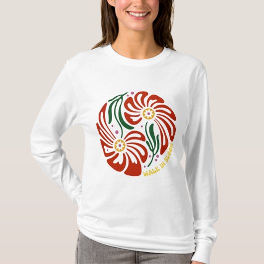 Wandelen in bloei t-shirt (Voorkant)