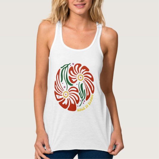 Wandelen in bloei tanktop (Voorkant)