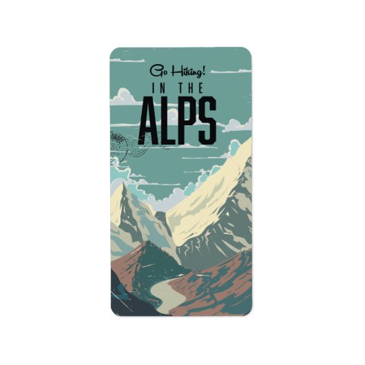 Wandelen in de Alpen Etiket (Voorkant)