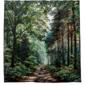 Wandelen in de bossen douchegordijn (Voorkant)