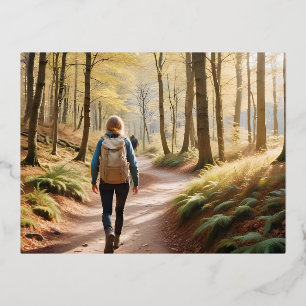 Wandelen in de buitenlucht ontsnappen aan Dicovery Folie Feestdagen Briefkaart