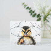 “Wandelen in de regen”  Briefkaart (Staand voorkant)