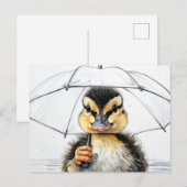“Wandelen in de regen”  Briefkaart (Voorkant / Achterkant)