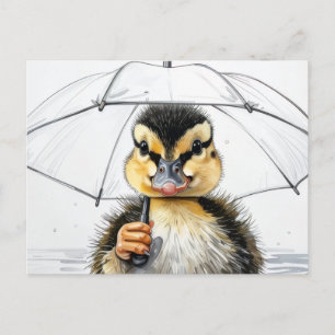 “Wandelen in de regen”  Briefkaart