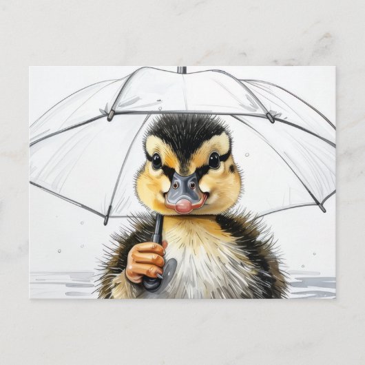 “Wandelen in de regen”  Briefkaart (Voorkant)