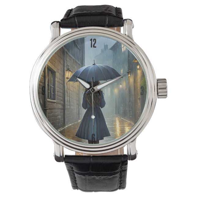 Wandelen in de regen horloge (Voorkant)
