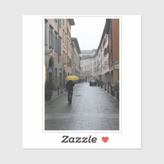 Wandelen in de regen in Bergamo Sticker (Vel)