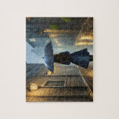 Wandelen in de regen legpuzzel (Verticaal)